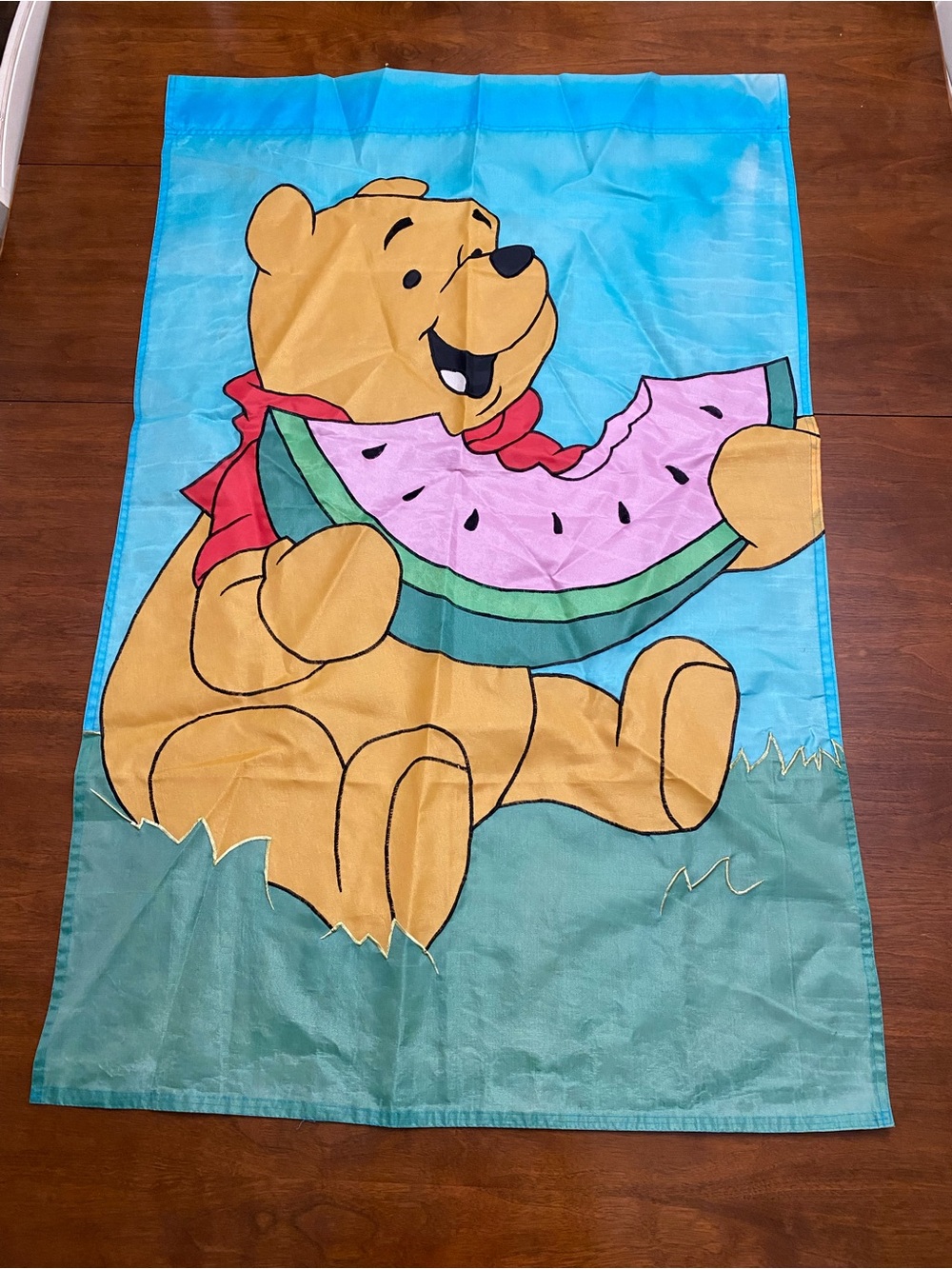 Vintage Winnie the Pooh Watermelon Summer Garden‎ Flag 27x43